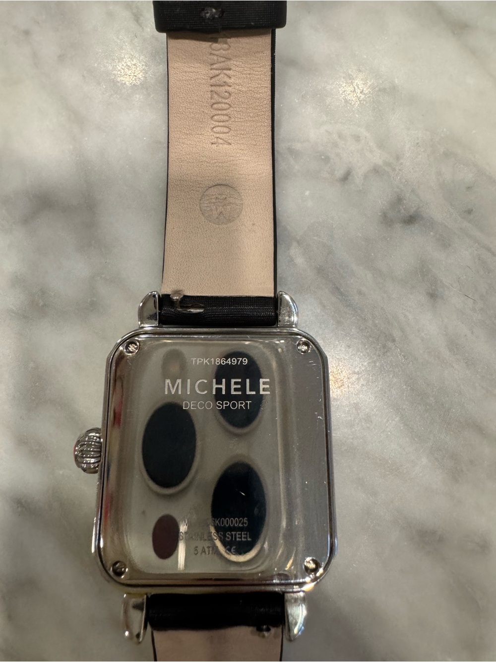 Michele Black DECO Square Dial Strap Watch - Picture 3 of 3